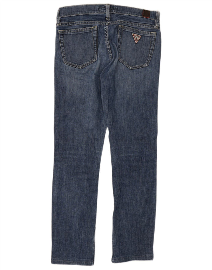 GUESS Womens Slim Jeans W24 L24 Blue Cotton