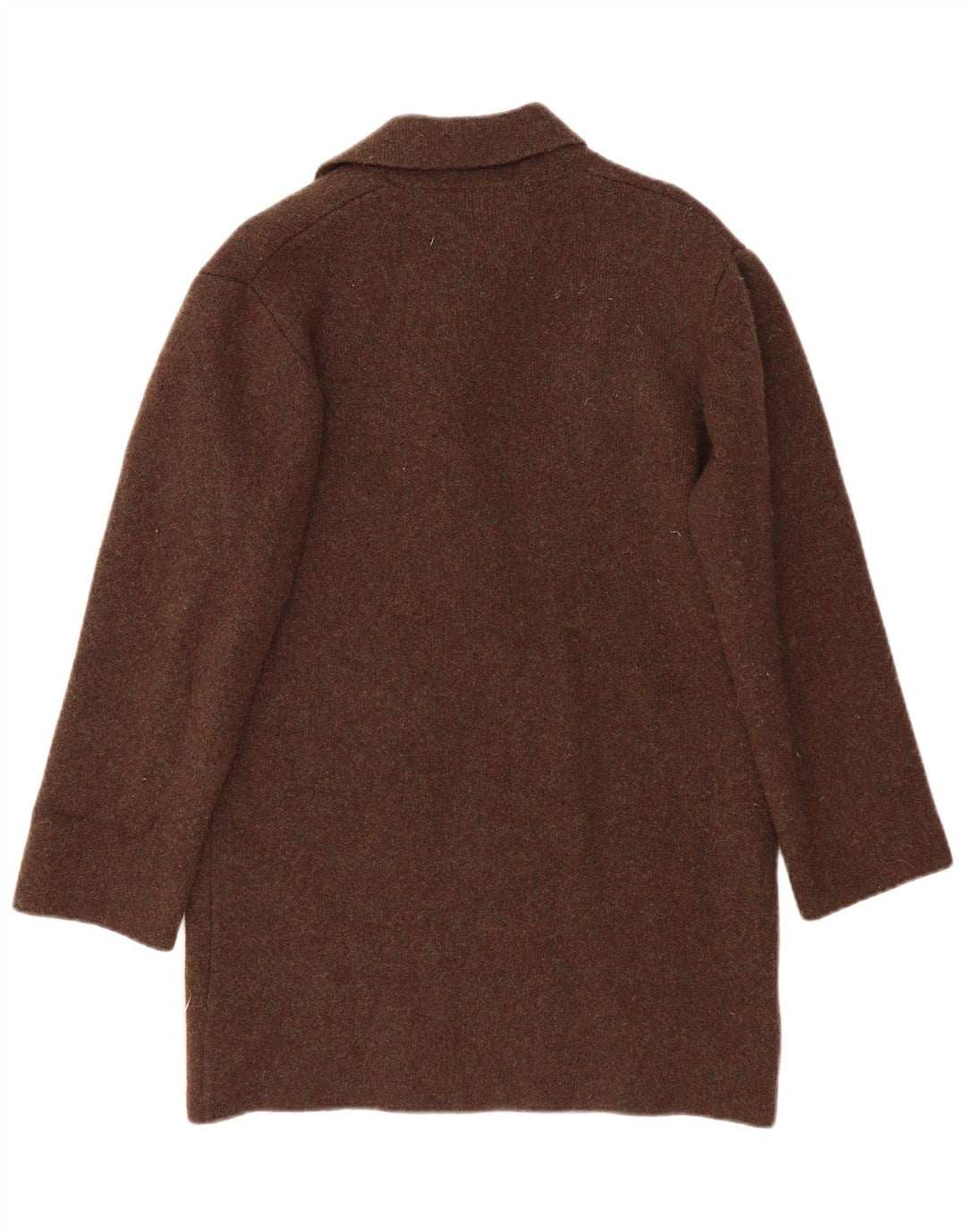 Zara Dame Oversized Overfrakke UK 10 Small Khaki Wool
