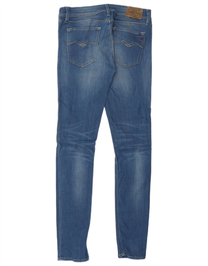 REPLAY Dame Skinny Jeans W27 L30 Blå Bomuld