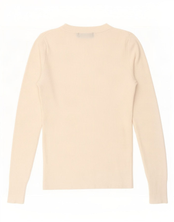 Marks & Spencer Dametop Langærmet UK 8 Small Off White Viscose