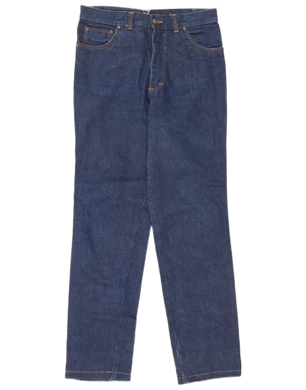Vintage Womens High Waist Straight Jeans W34 L31 Blue Cotton