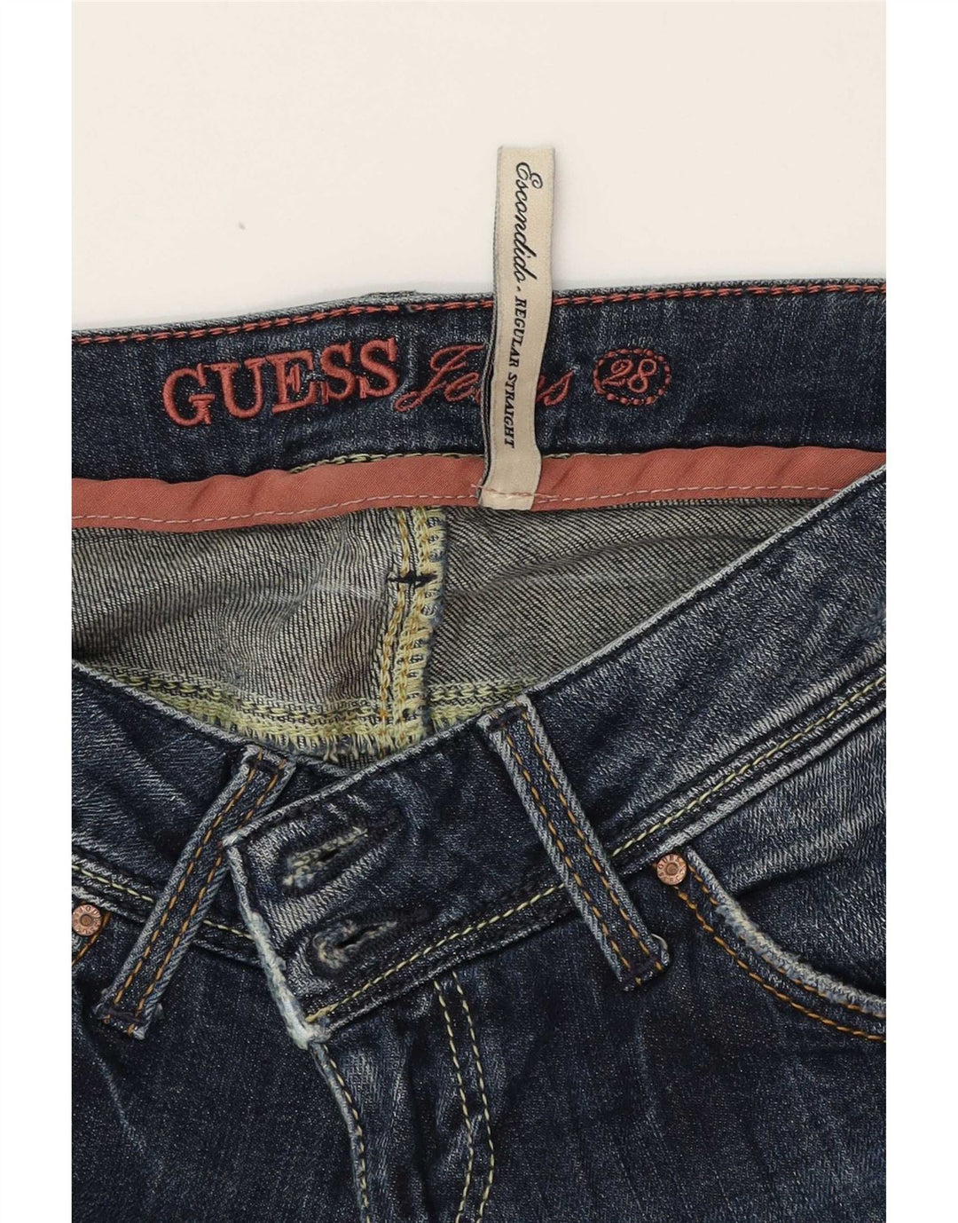 Guess almindelige lige jeans til kvinder W28 L27 marineblå bomuld