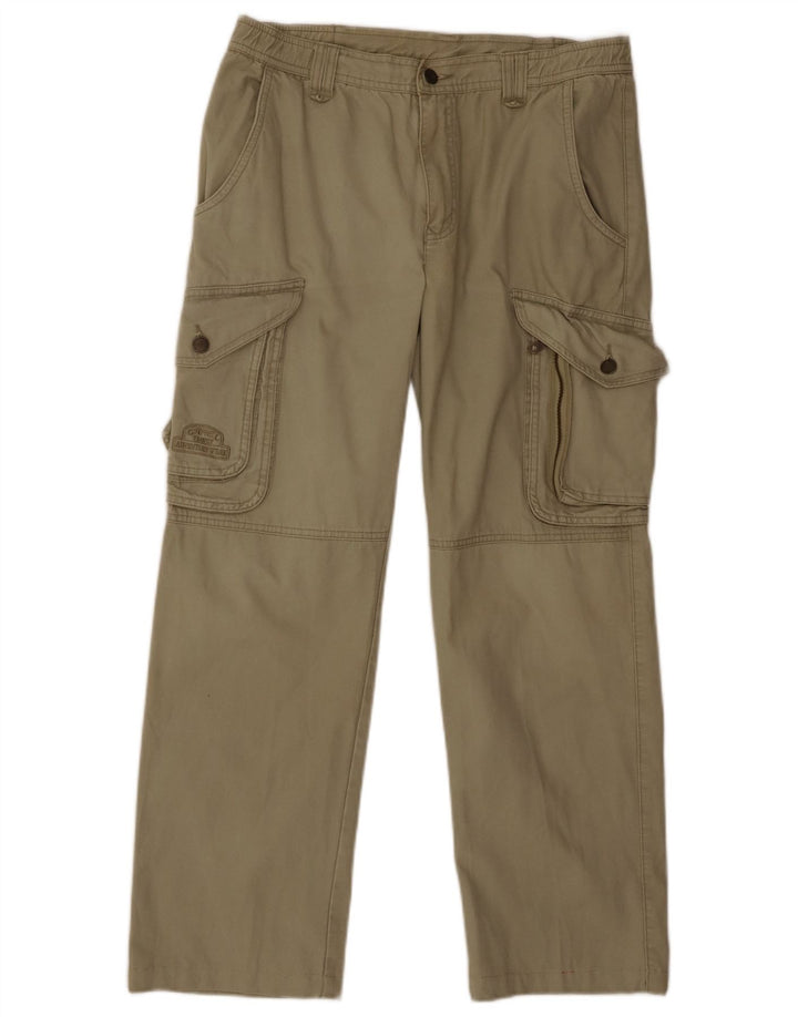 CAMEL ACTIVE Mens Straight Cargo Trousers W32 L28 Khaki