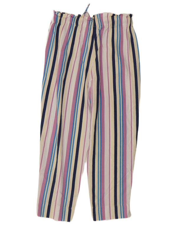 Benetton Womens Cropped Trousers Medium W30 L26 Flerfarvet Stribet