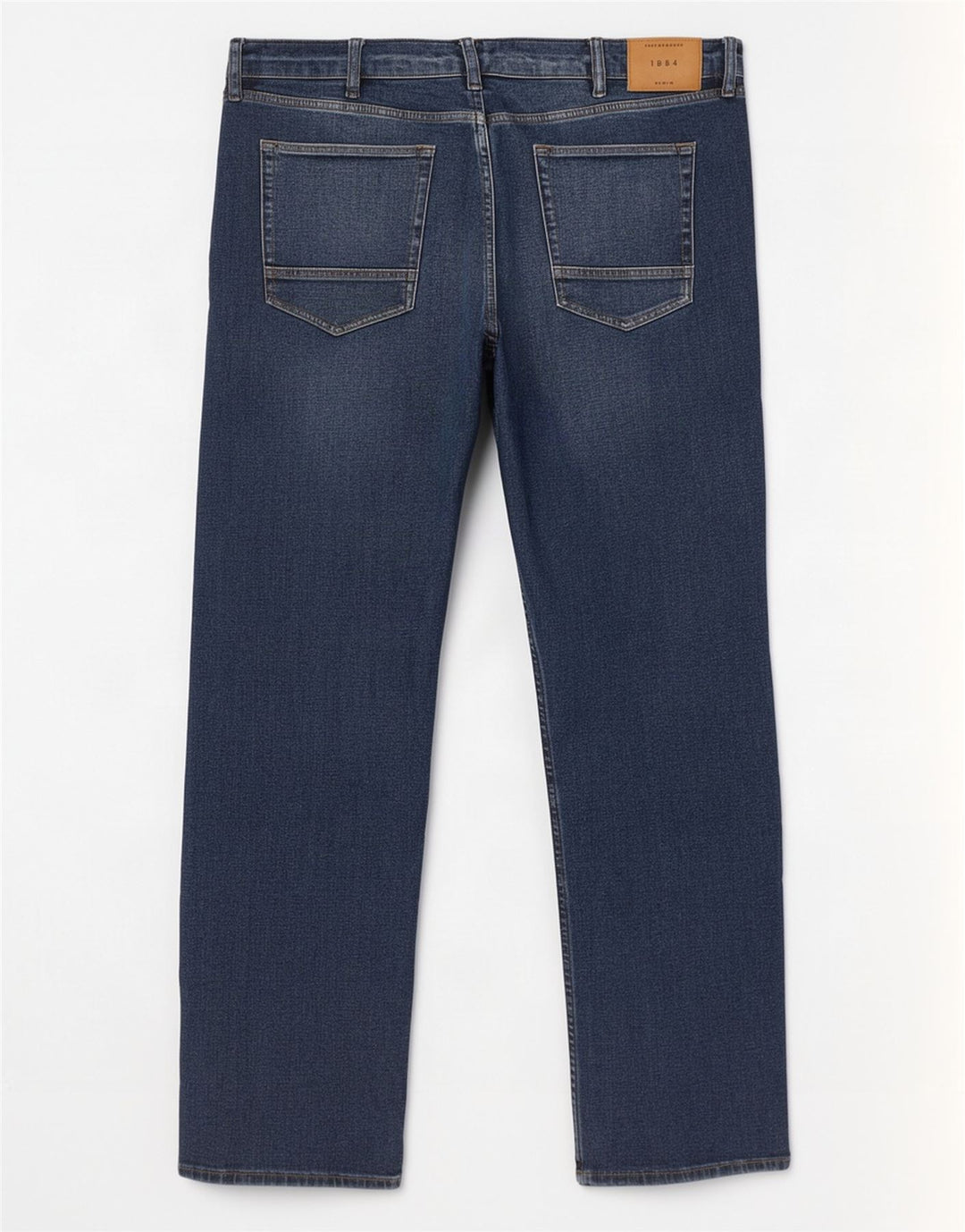 Marks & Spencer Herre Regular Straight Jeans W42 L31 Marineblå Bomuld