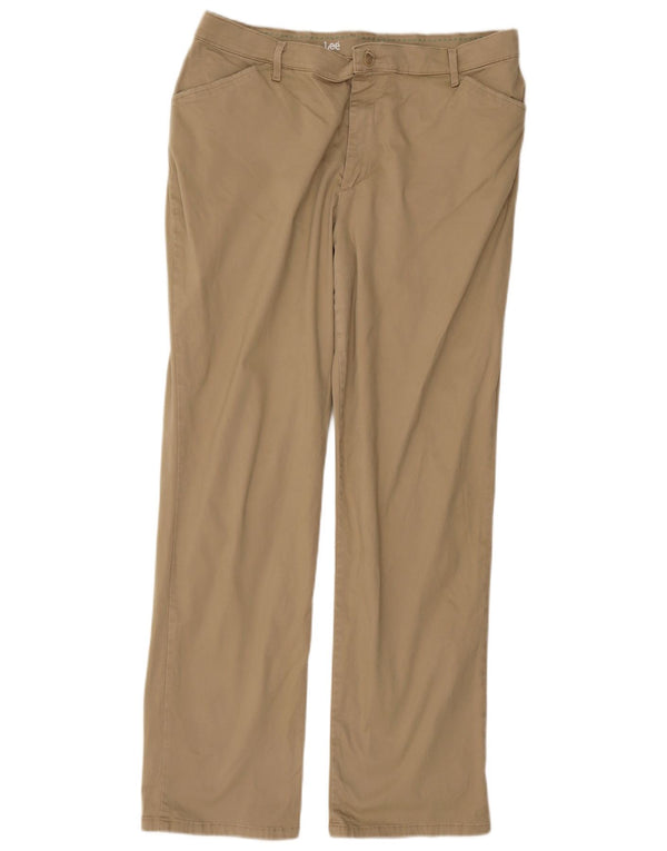 Lee Herre Lige Casual Bukser US 16 2XL W38 L31 Beige Bomuld