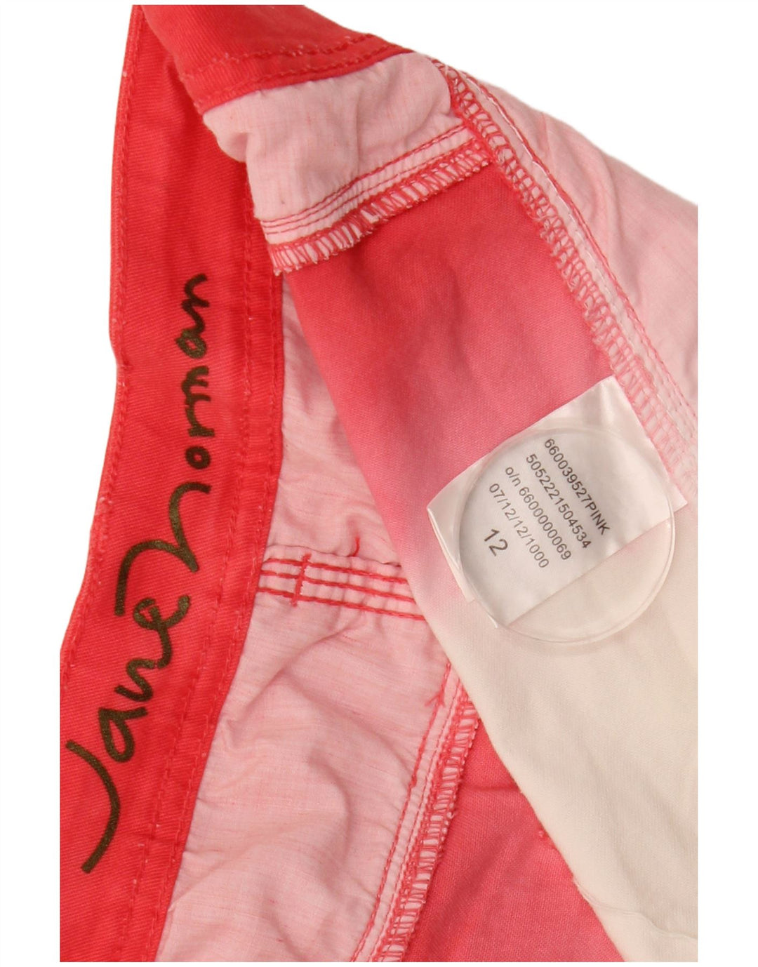 Jane Norman Dame Denim Mini Nederdel UK 12 Medium W32 Rød Colourblock Bomuld