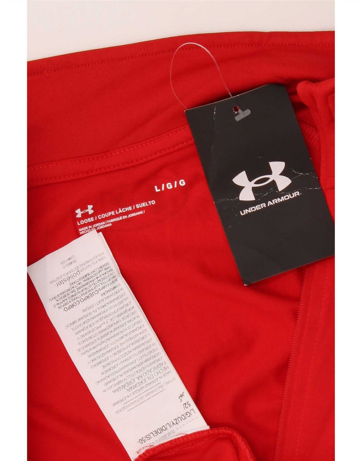 Under Armour Herre Loose Fit Zip Neck Pullover Træningsdragt Top Stor Rød