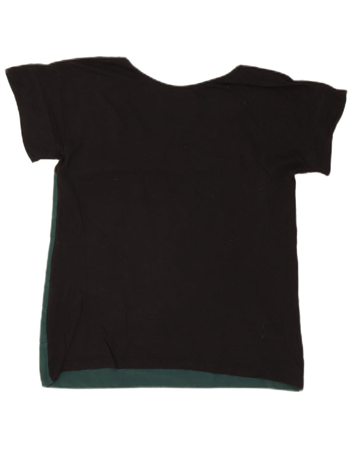ZARA T-shirt top til kvinder DK 14 Large Green Colourblock Polyester
