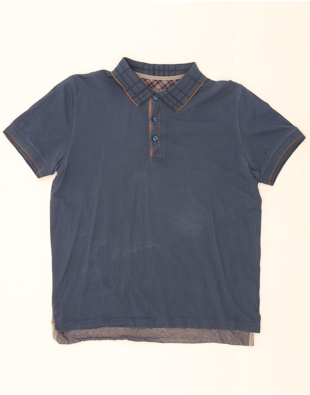 Hugo Boss Herre Regular Fit poloshirt Medium Navyblå ternet bomuld