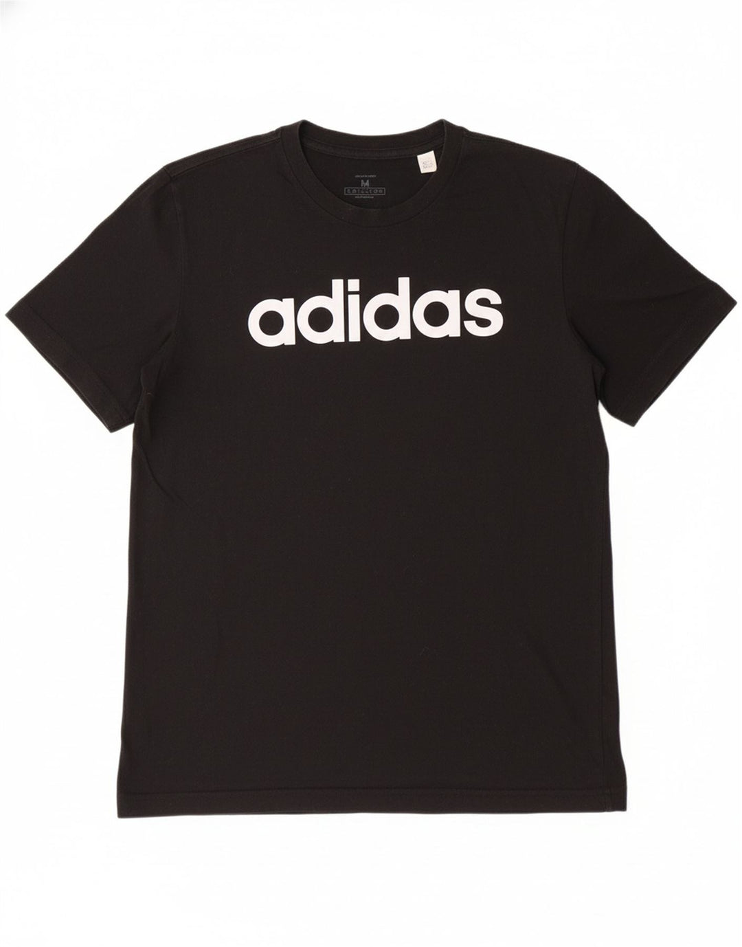 ADIDAS Mens Graphic T-Shirt Top Medium Black Cotton