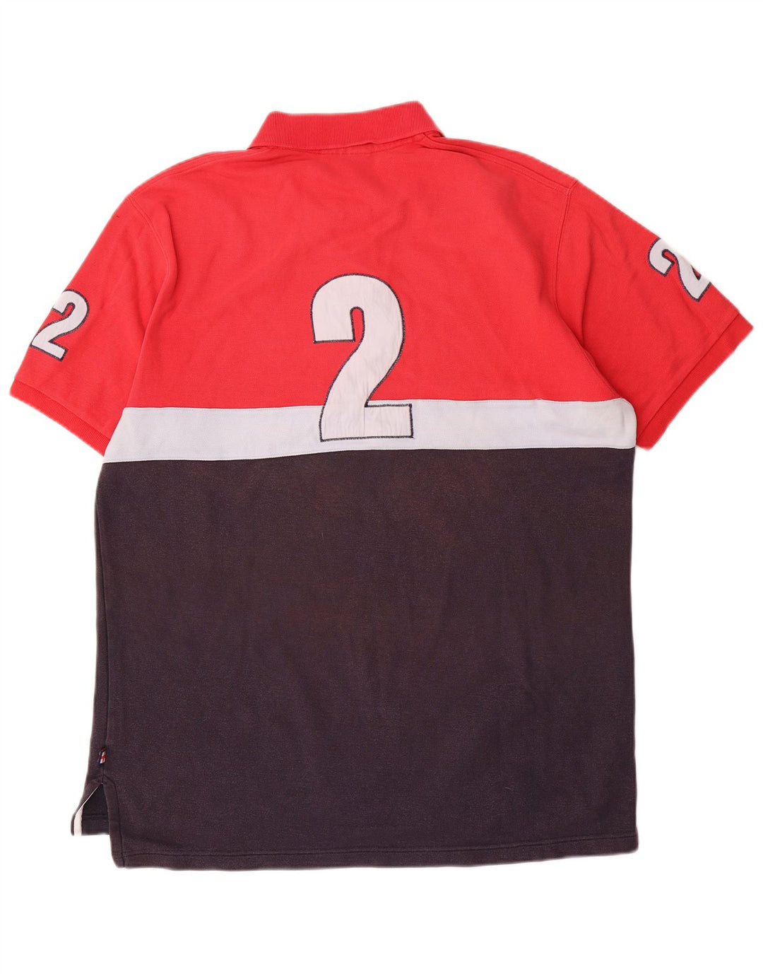 Hackett Herre Grafisk Polo Shirt Stor Rød Colourblock Bomuld