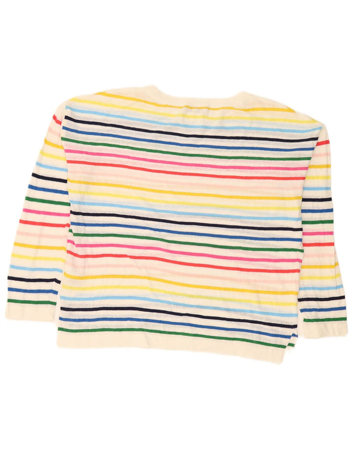 Hobbs Dame Boat Neck Jumper Sweater UK 14 Medium Flerfarvet Stribet