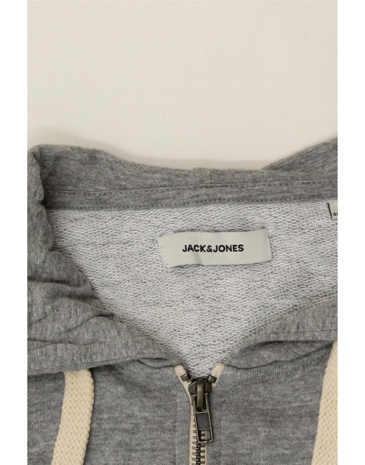 JACK & JONES Mens Zip Hoodie Sweater Medium Grey Cotton Vintage Jack & Jones and Second-Hand Jack & Jones from Messina Hembry 