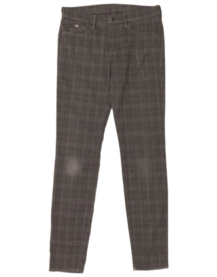 Gas Slim Casual Bukser til kvinder W28 L32 Grå ternet polyester