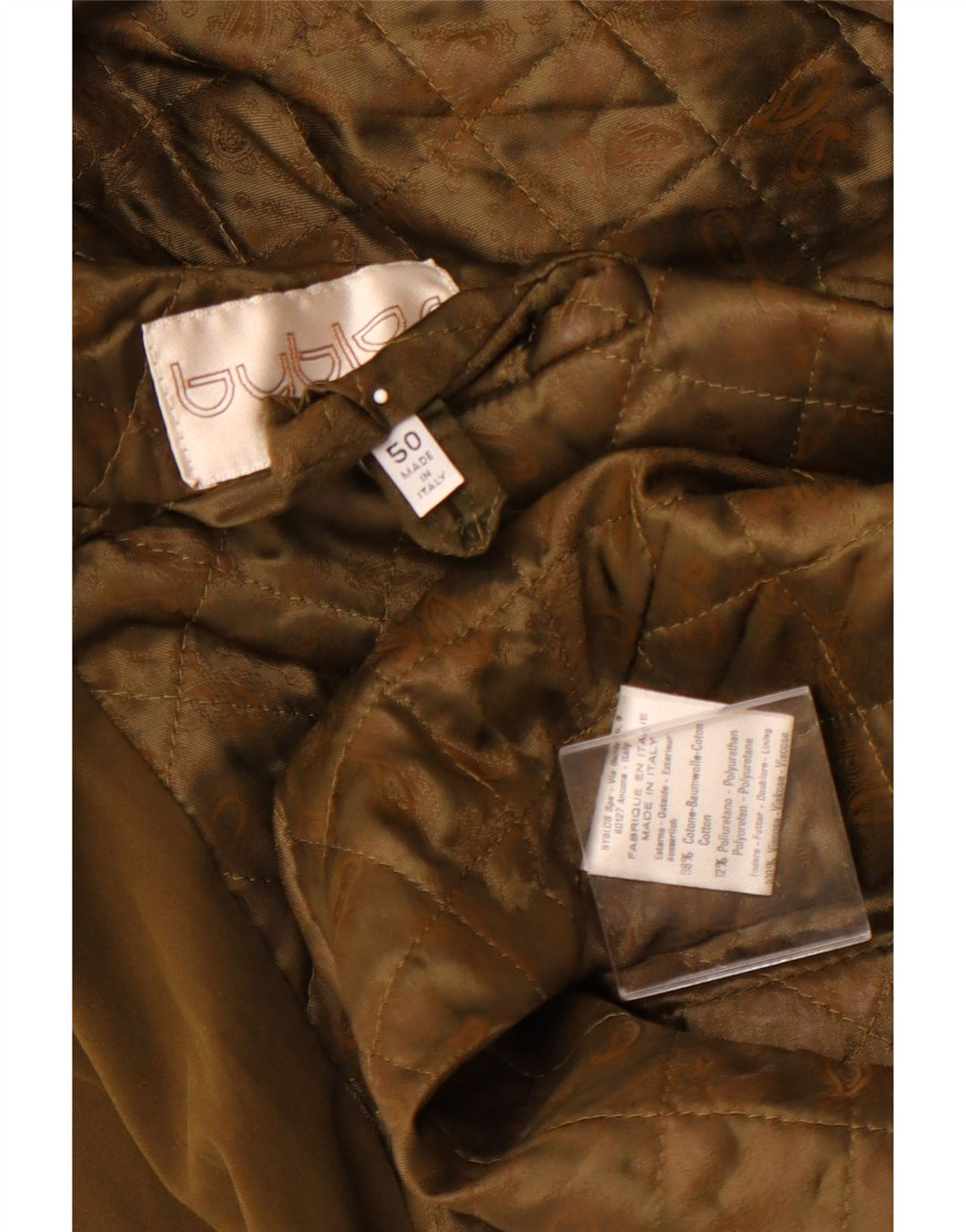 BYBLOS Herre Overfrakke IT 50 Stor Khaki Bomuld