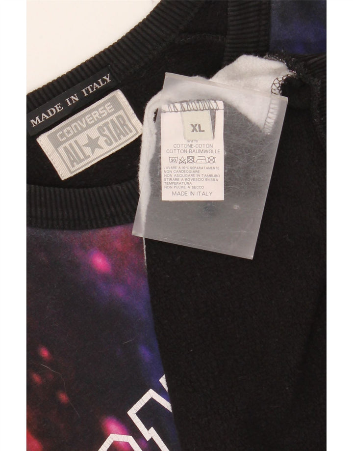 CONVERSE Grafisk sweatshirt til mænd XL Black Tie Dye Bomuld