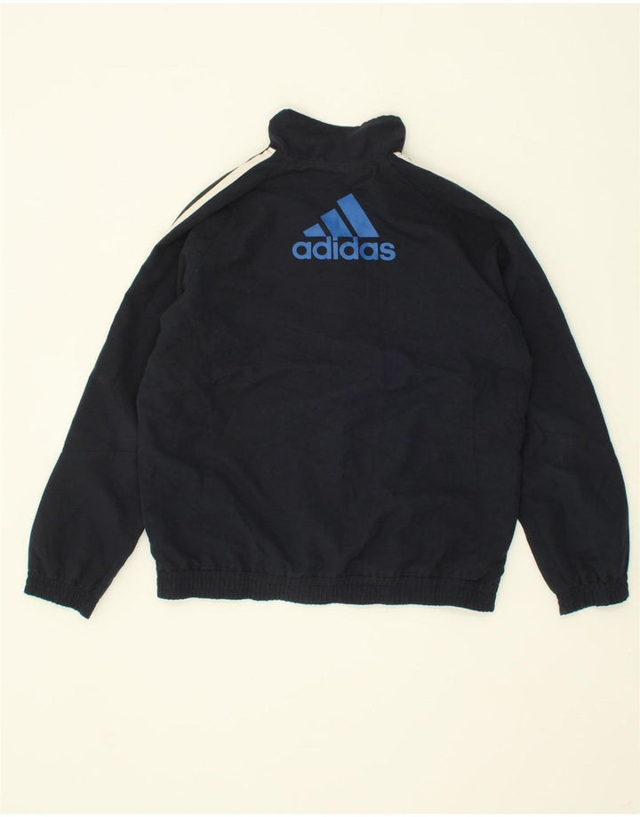 ADIDAS Boys Graphic Tracksuit Top Jacket 9-10 Years Navy Blue Polyester Vintage Adidas and Second-Hand Adidas from Messina Hembry 