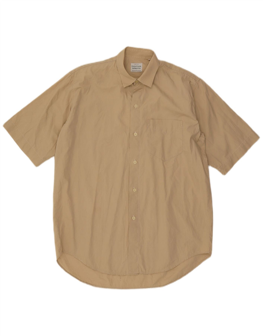 Benetton Kortærmet Herreskjorte Stor Beige