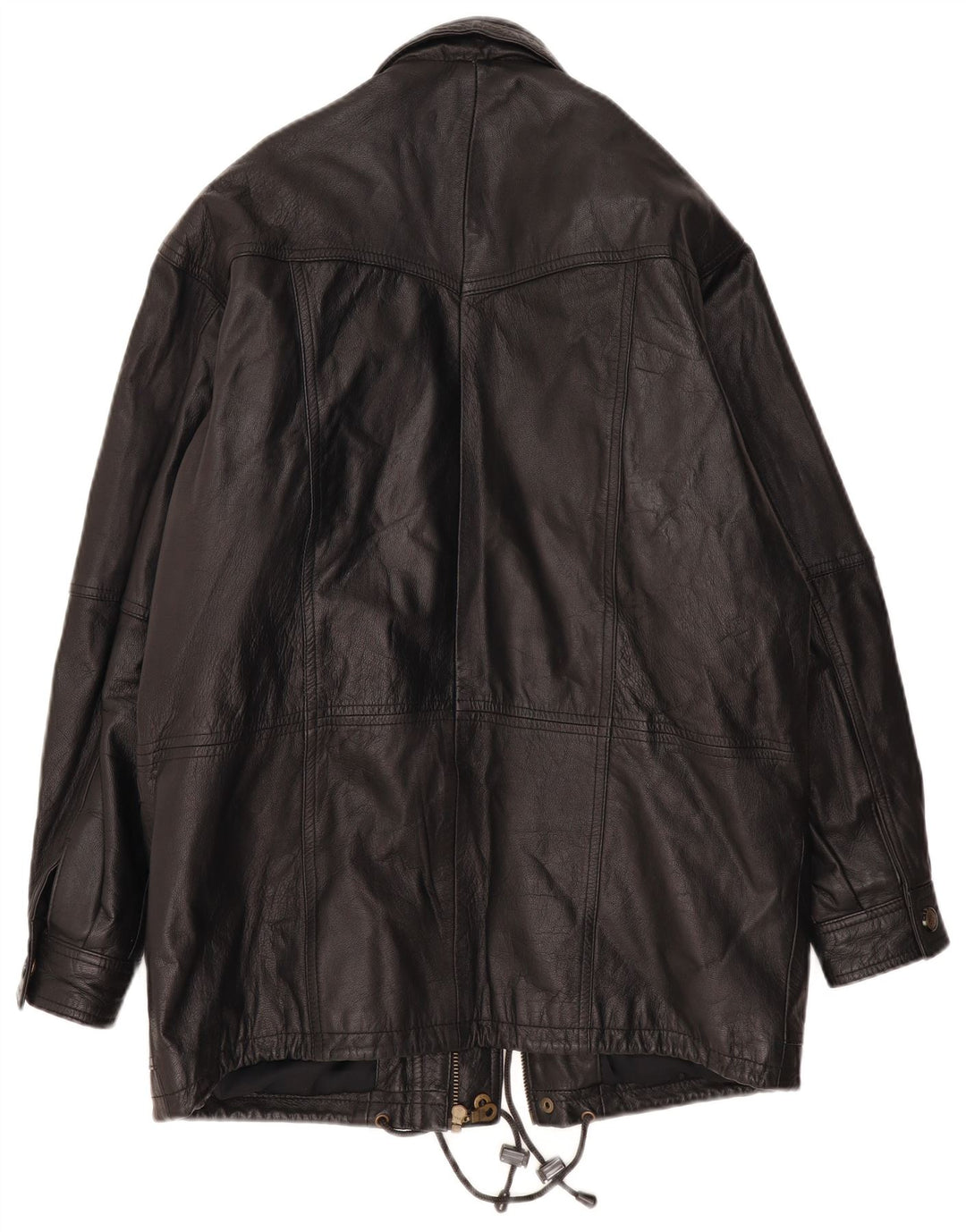 Vintage Herre Læderfrakke UK 38 Medium Sort Læder