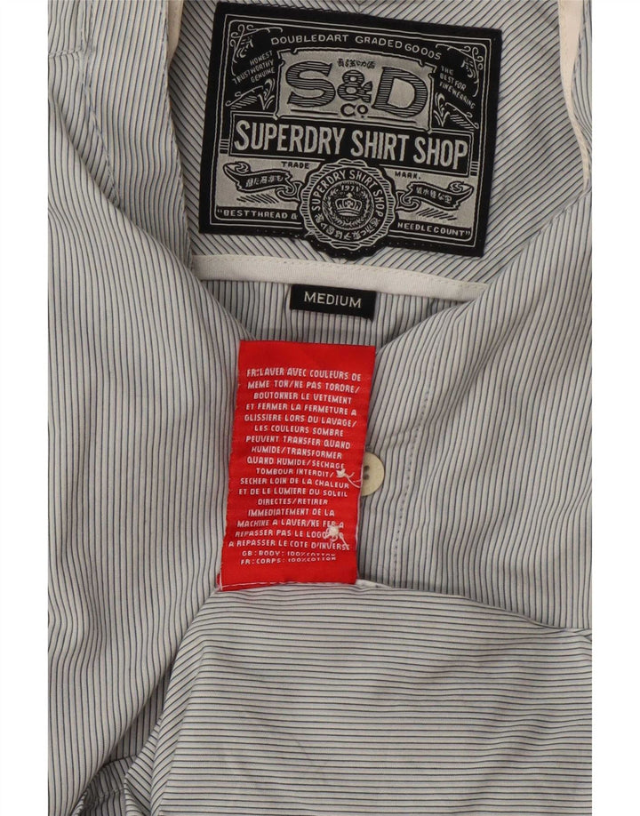 Superdry herreskjorte mellemgrå nålestribet bomuld