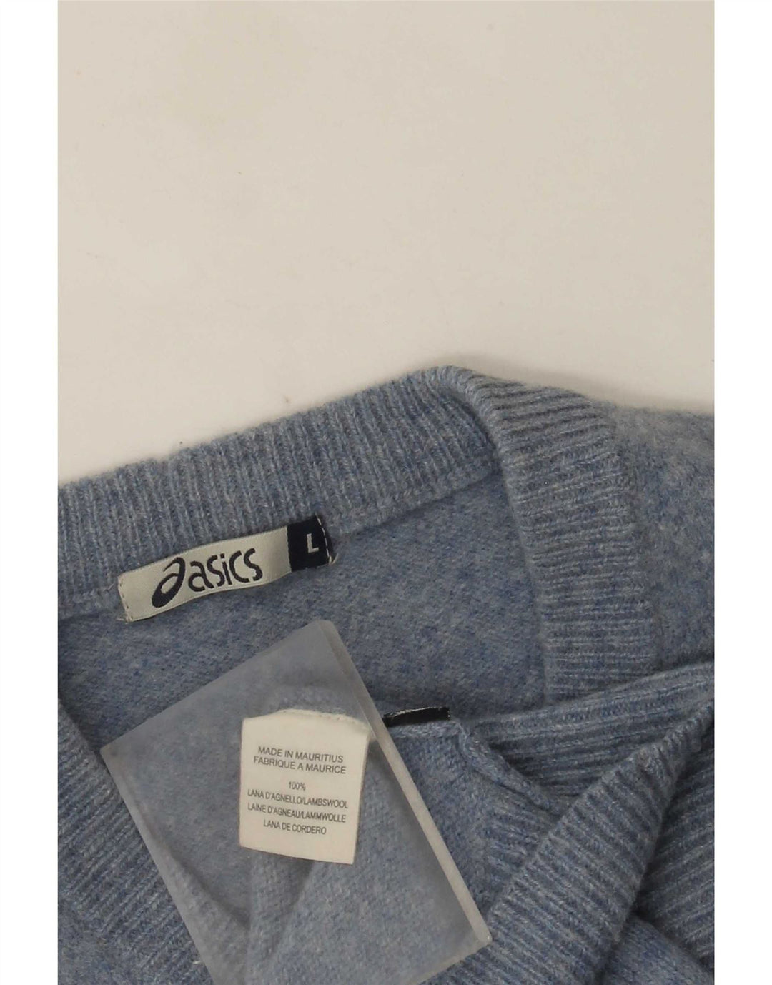 Asics Herre V-hals sweater Stor blå lammeuld