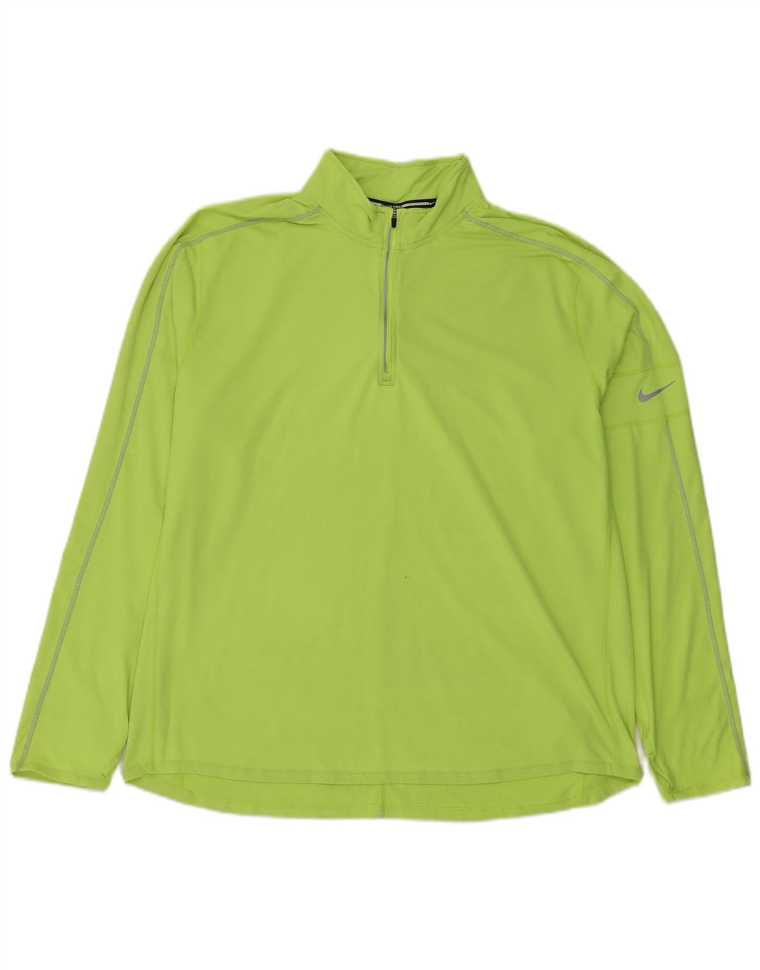 Nike Herre Dri Fit Pullover med lynlås-hals træningsdragt Top 2XL Grøn polyester