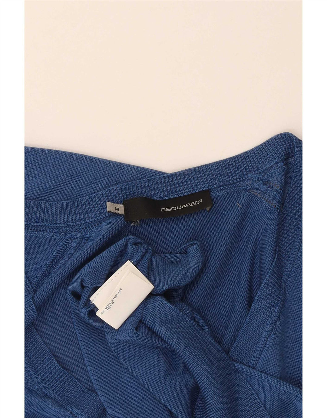 Dsquared2 Dame V-hals sweater UK 12 Medium Blue Silk