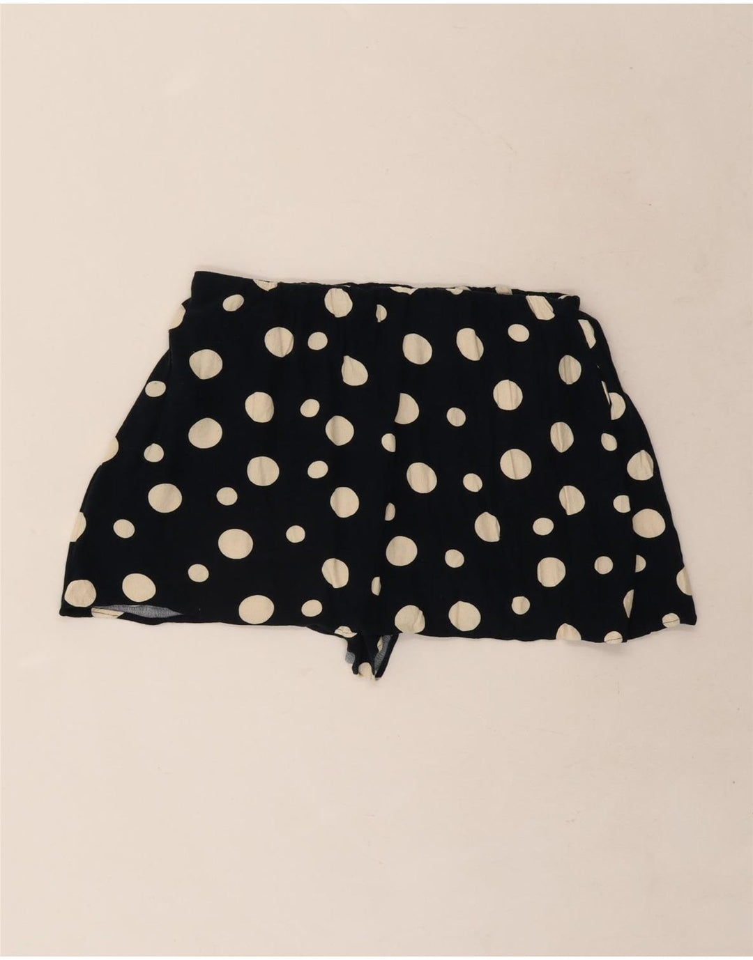 Zara Dame Casual Shorts Large W32 Sort Polka Dot Viscose