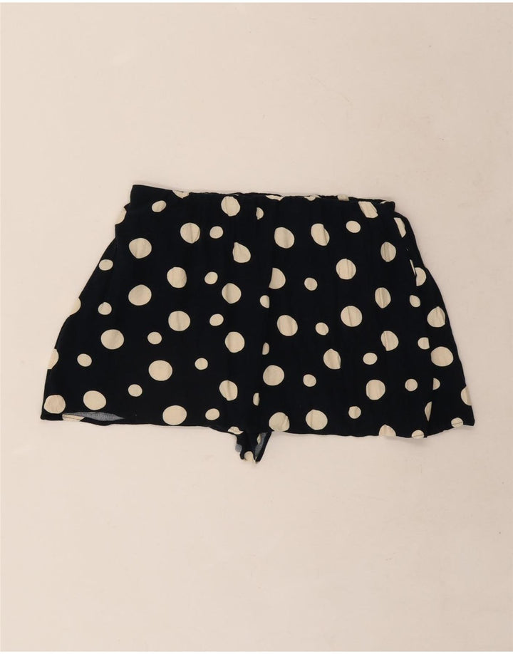 Zara Dame Casual Shorts Large W32 Sort Polka Dot Viscose