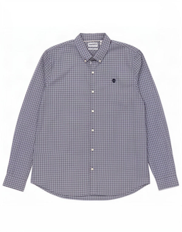 Timberland Herre Slim Fit Shirt XL Marineblå Gingham Cotton