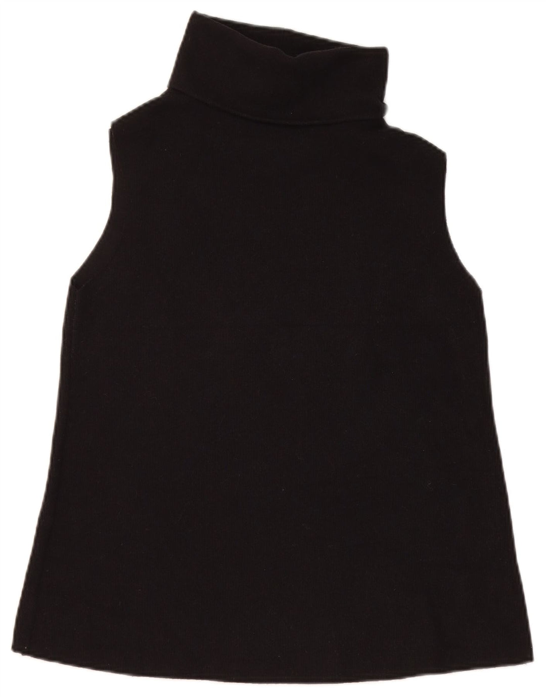 Zara Dame Vest Tank Top UK 12 Medium Sort Bomuld