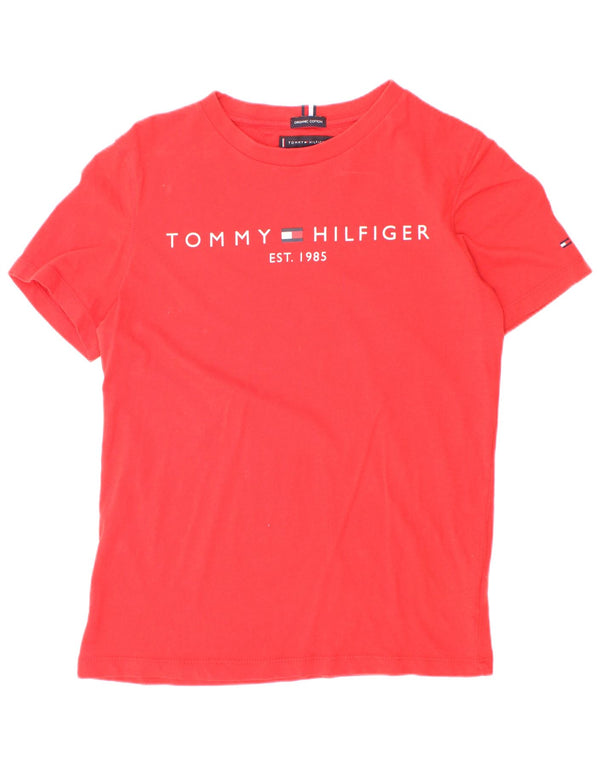 Tommy Hilfiger drenge grafisk t-shirt top 11-12 år rød bomuld