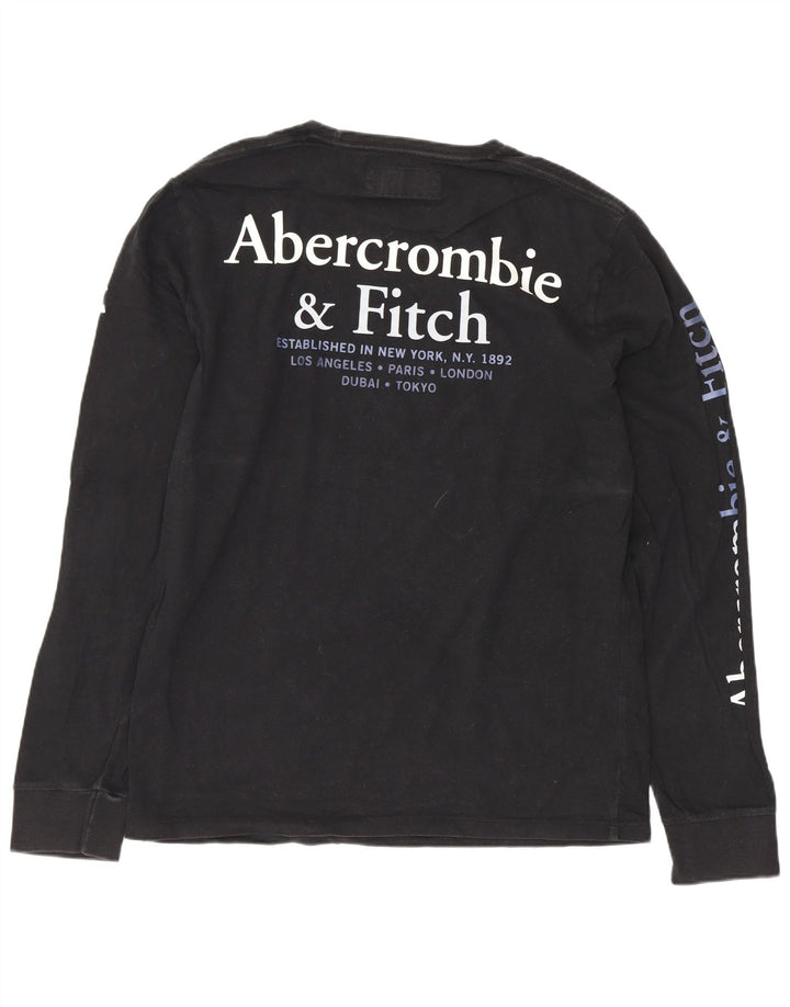 Abercrombie & Fitch Herre grafisk top Langærmet medium sort bomuld