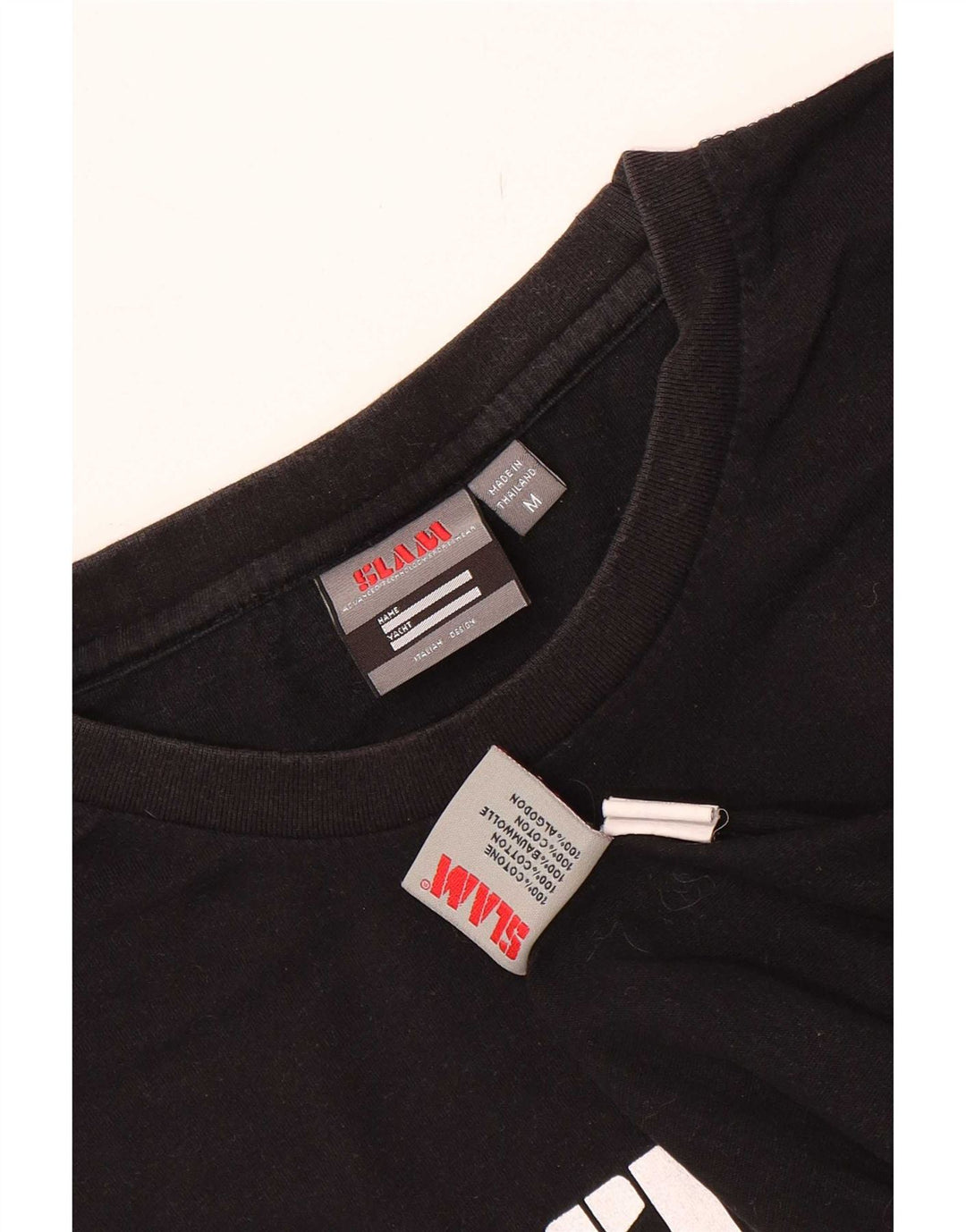 Slam Herre Grafisk T-Shirt Top Medium Sort Bomuld