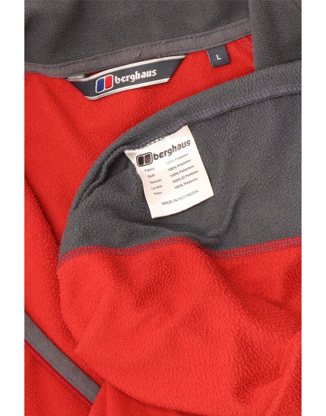 Berghaus Fleece Jumper med lynlås til mænd Large Rød Colourblock Polyester