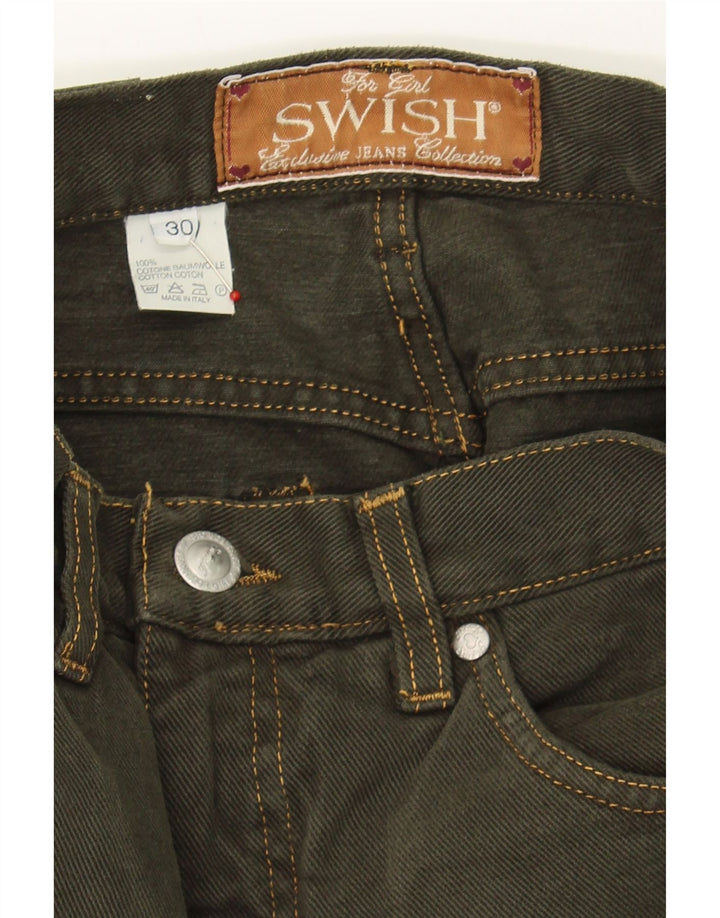 SWISH Womens Tapered Jeans W30 L30 Khaki Cotton Vintage Swish and Second-Hand Swish from Messina Hembry 