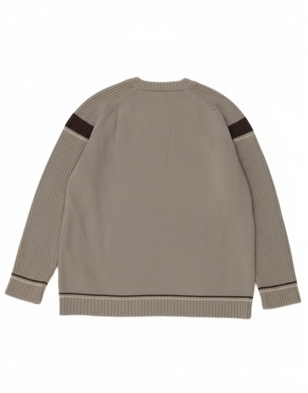 Kickers Herre Crew Neck Jumper Sweater Medium Grey Colourblock Bomuld