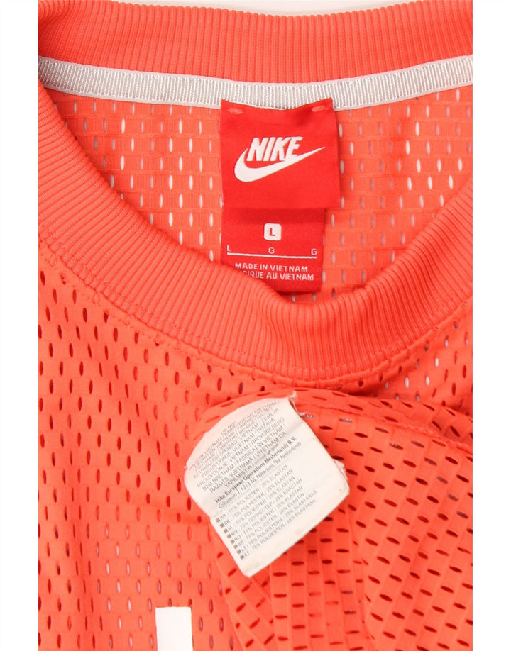 Nike grafisk T-shirt top til mænd, stor orange polyester
