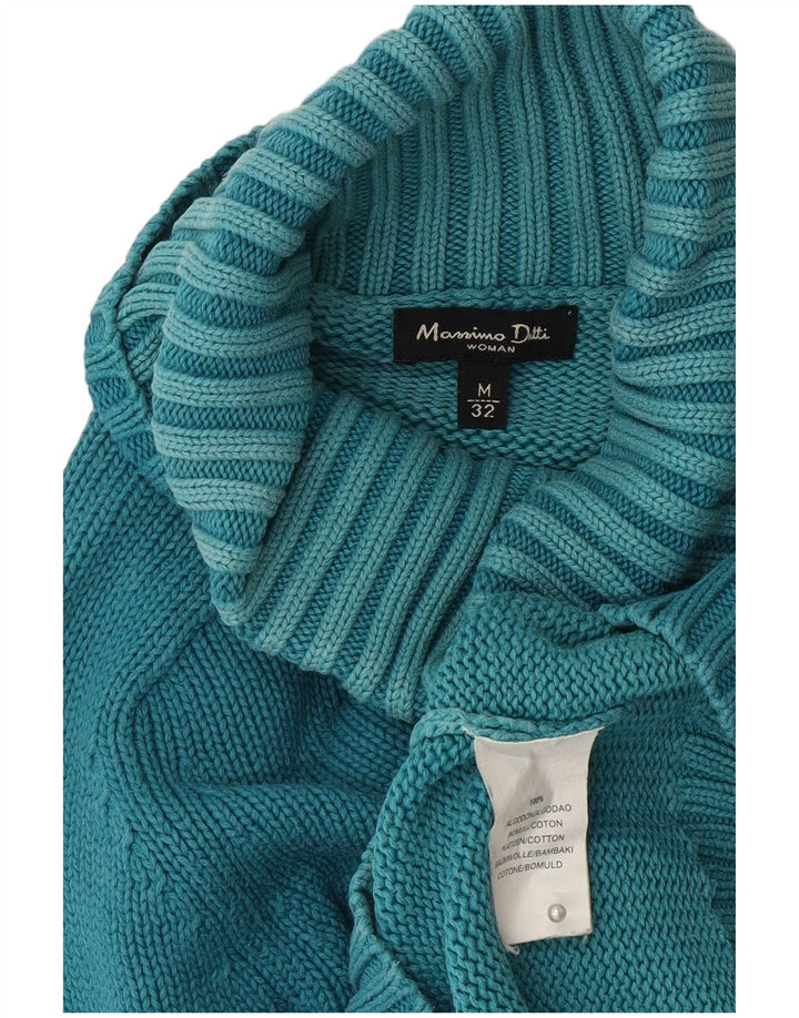Massimo Dutti Dame Rullehals Sweater UK 12 Medium Blue Bomuld