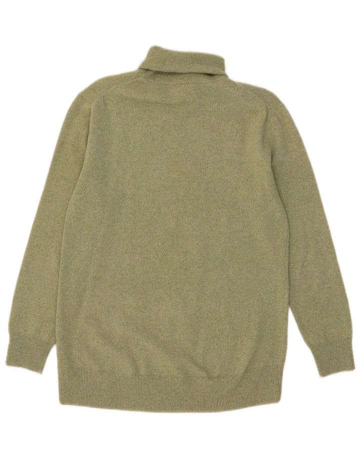 Massimo Dutti Dame Rullehals Sweater UK 10 Lille Grøn Uld