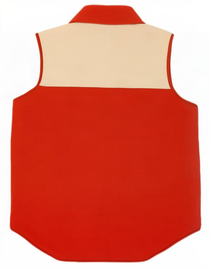 Tog 24 Dame Oversized Fleece Gilet UK 16 Large Red Colourblock Polyester