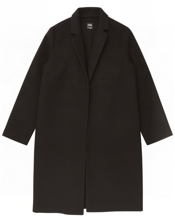 Zara Womens Open Overcoat UK 18 XL Sort Polyester