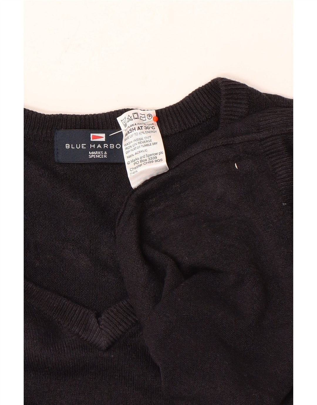 Marks & Spencer Herre Blue Harbor V-hals sweater Large Navy Blue