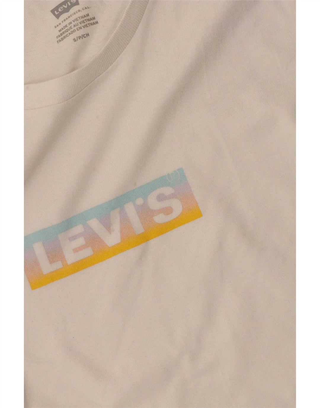 Levi's Grafisk T-shirt top til kvinder UK 8 Lille hvid bomuld