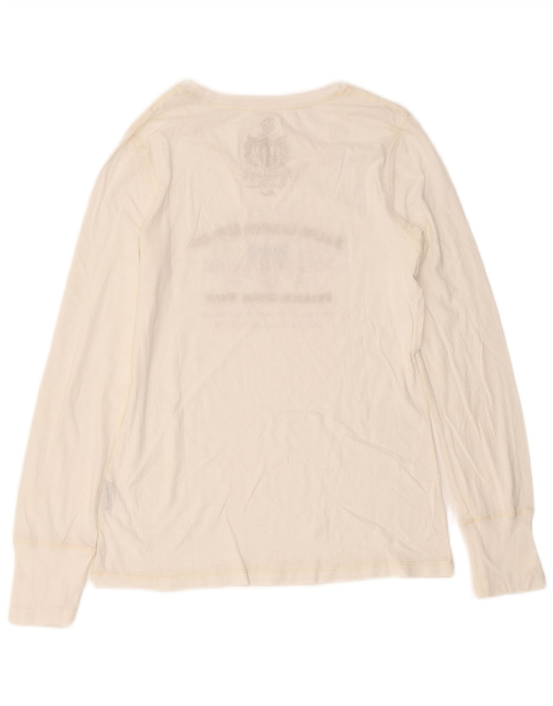 Ralph Lauren Dame Grafisk Top Langærmet UK 8 Small White