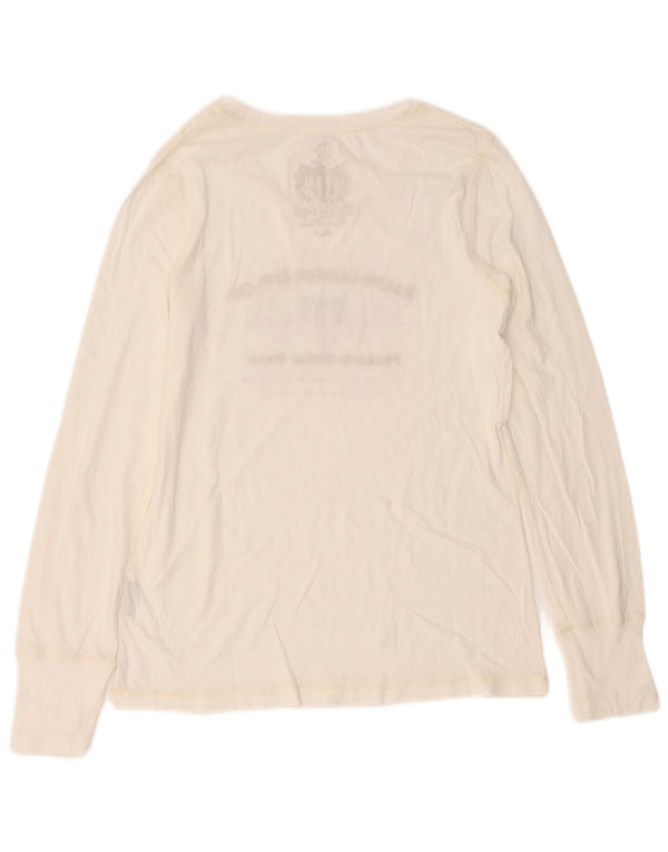 Ralph Lauren Dame Grafisk Top Langærmet UK 8 Small White
