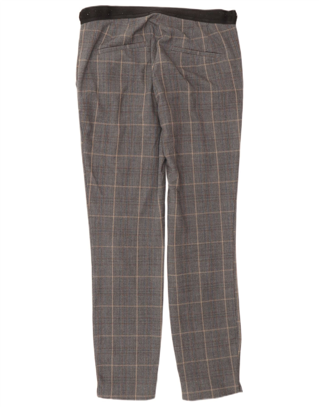 Zara Dame Slim Suit Bukser XS W24 L27 Grå ternet polyester