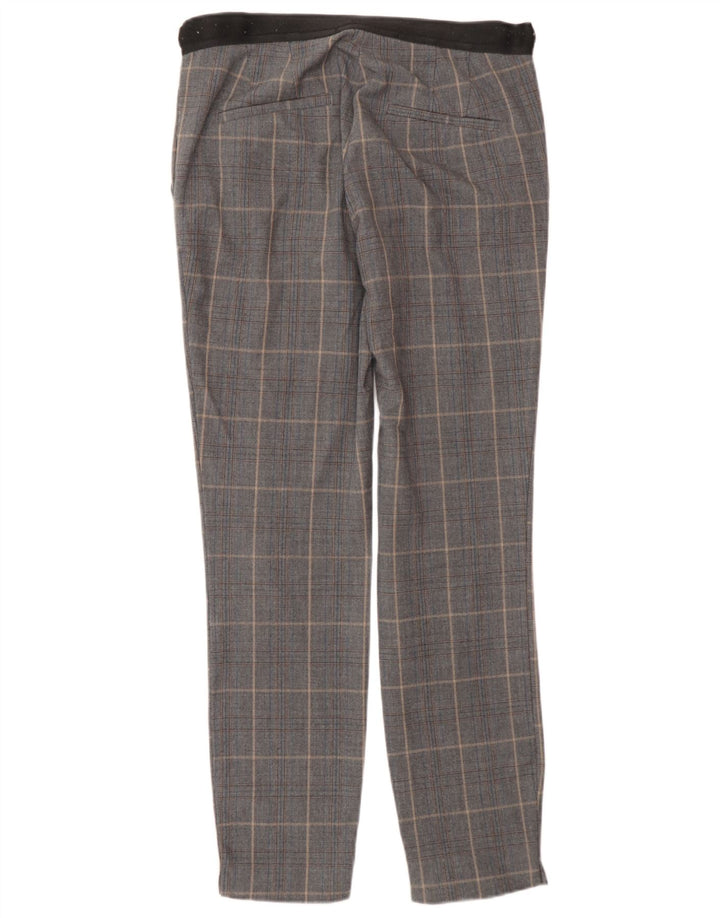 Zara Dame Slim Suit Bukser XS W24 L27 Grå ternet polyester