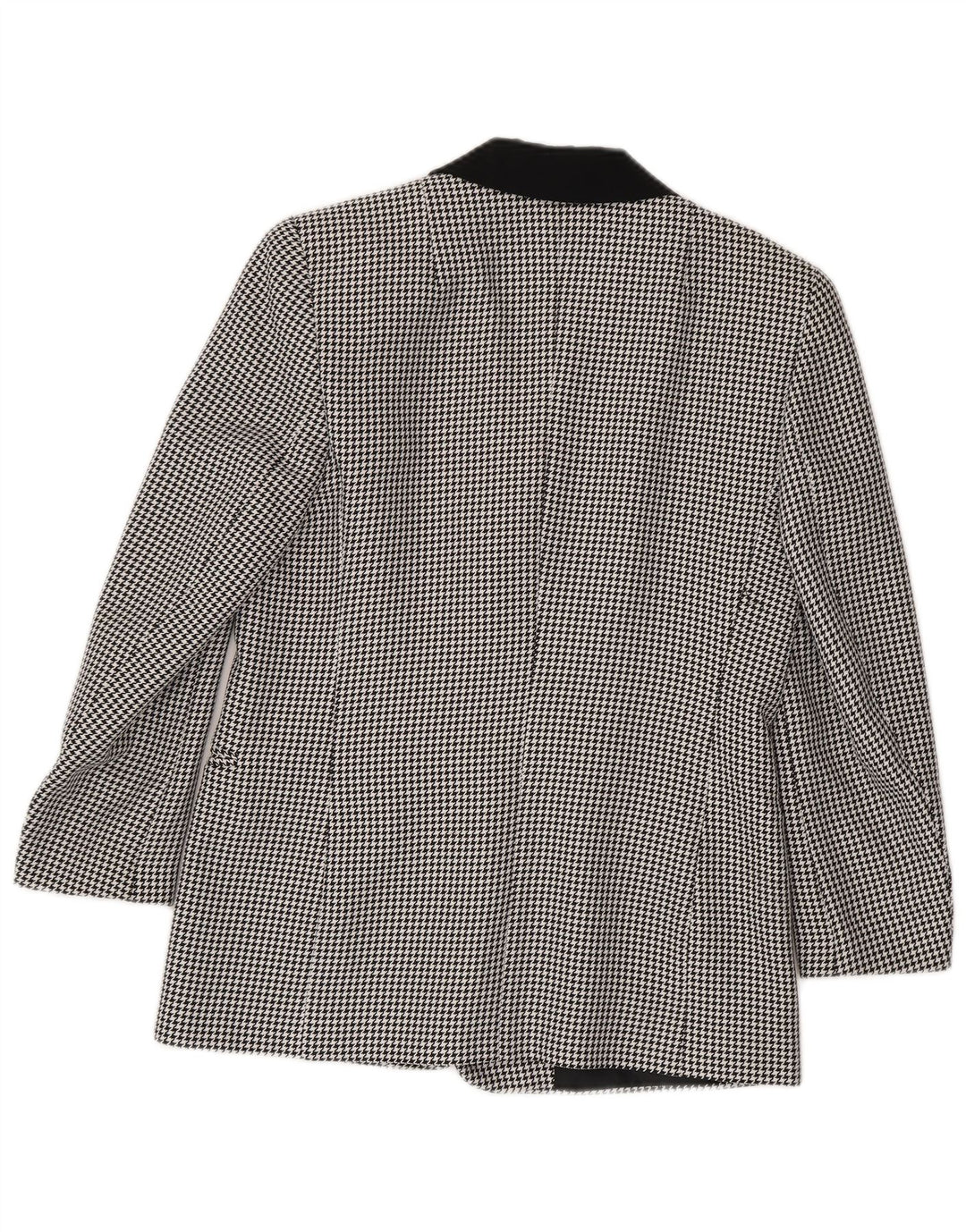 Canda Dame 3 Button Blazer Jacket UK 10 Small Black Houndstooth Polyester